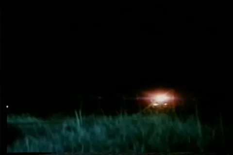 Train passing in the night Stock Footage 11346017