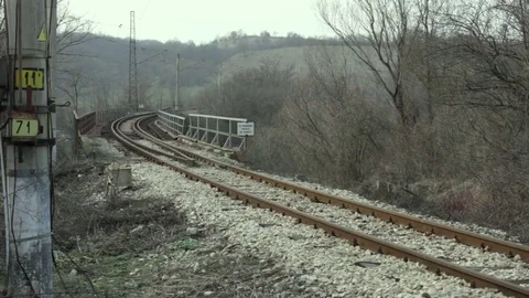 Train Passing Over A Bridge Stock Footage 74116855