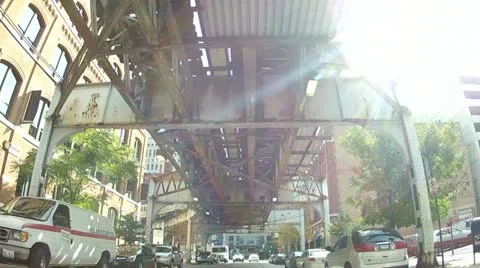 Train passing overhead 스톡 동영상 12163173