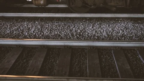 Train passing on the rails Stock Footage 70738300