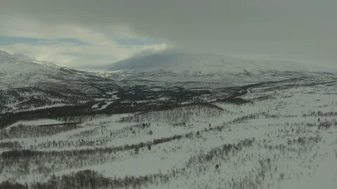 Train passing on the Salt mountain in Norway Stock Footage 87739068