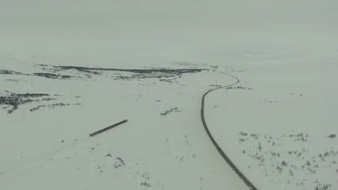 Train passing on the Salt mountain in Norway Stock Footage 87739138