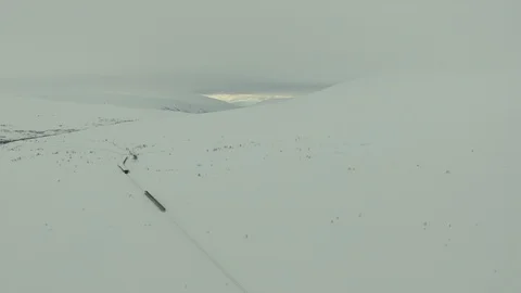 Train passing on the Salt mountain in Norway Stock Footage 87739308