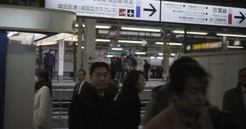 Train passing by the station Stock Footage 87138526