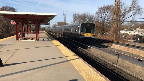 Train passing station Stock Footage 120649996