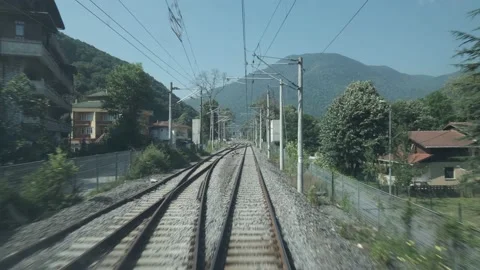 Train passing the station Stock Footage 138074430