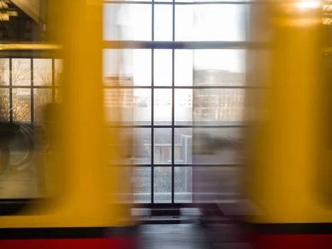 Train passing from the station Stock Photos