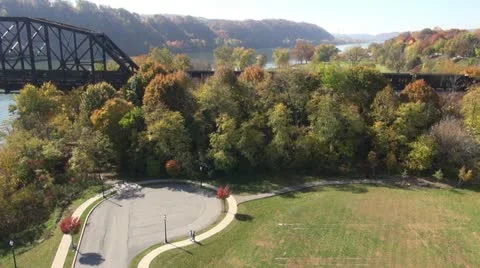 Train passing though Stock Footage 12732749