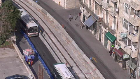 A train passing through a junction Stock Footage 241351276