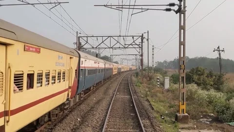 Train Passing Through Lonavala - Second Class Coaches - December 2020 Video stock 170589688