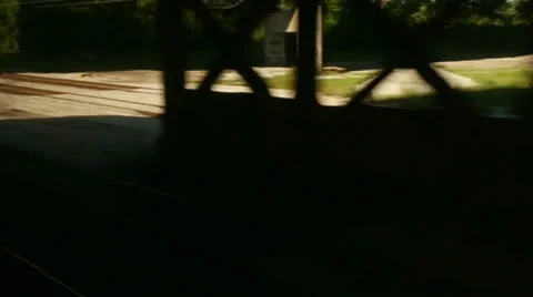 Train Passing By Town Video stock 27758713