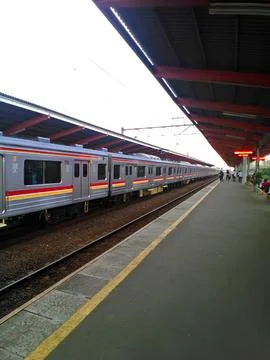Train passing at the train station 写真素材