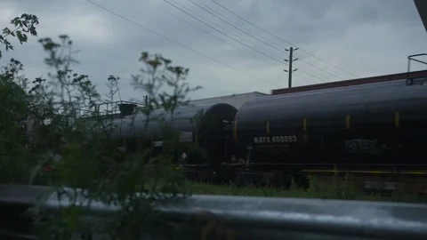 Train passing as a truck drives by. Stock Footage 157948327