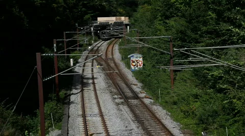 Train passing under a bridge  Video stock 856248