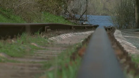 Train paths for transport of children Stock Footage 75017258