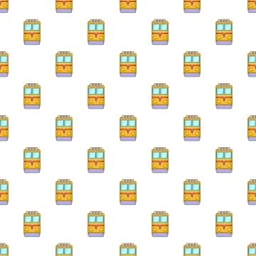 Train pattern, cartoon style Stock Illustration
