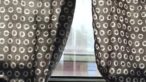 Train pattern curtain window Stock Footage 159195073