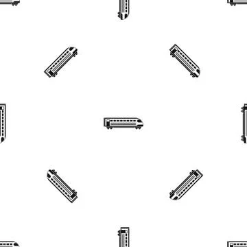 Train pattern seamless black Stock Illustration