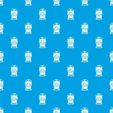 Train pattern seamless blue Stock Illustration