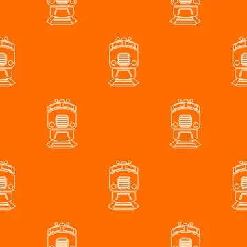Train pattern vector orange Stock Illustration