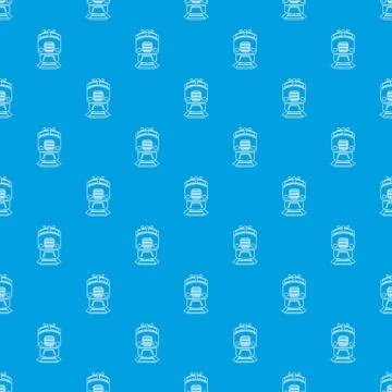 Train pattern vector seamless blue Stock Illustration
