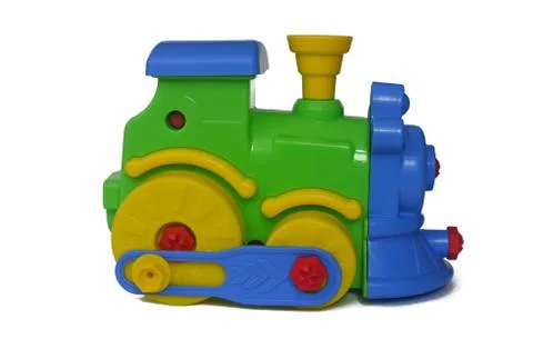 Train with pipe toy isolate Фото