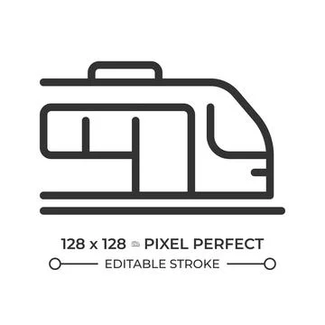 Train pixel perfect line icon Stock Illustration