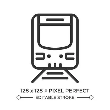 Train pixel perfect line icon Stock Illustration