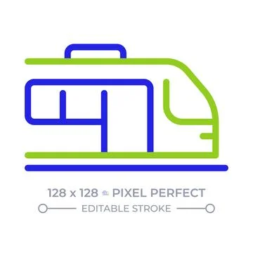 Train pixel perfect two color line icon Stock-Illustration