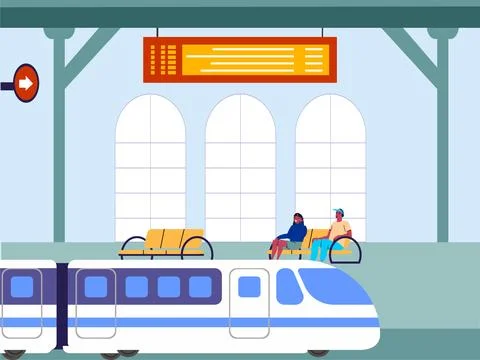 Train Platform Concept Illustration Stock Illustration