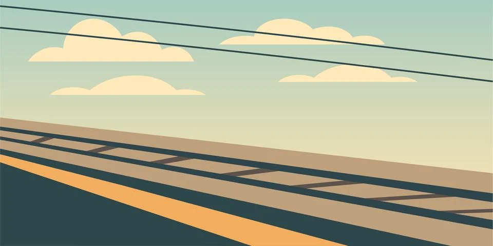 Train platform edge Stock Illustration