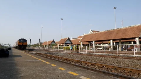 Train at Platform Stock Footage 127036539