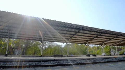 Train at Platform Stock Footage 127037021