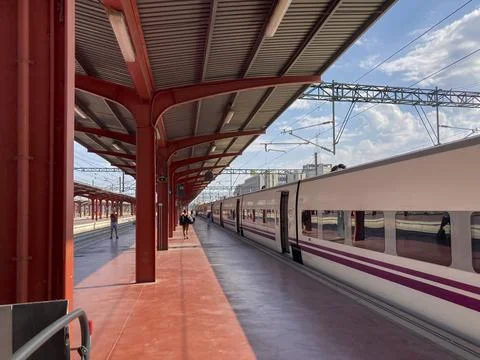 Train at the platform in Madrid Chamartín Clara Campoamor railway station. 写真素材