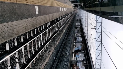 Train platform in Matsumoto station. Stock Footage 102154496