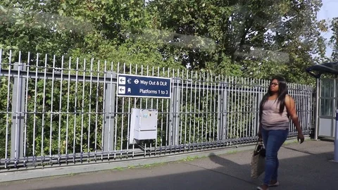 Train platform with people walking on it Stock Footage 93866793