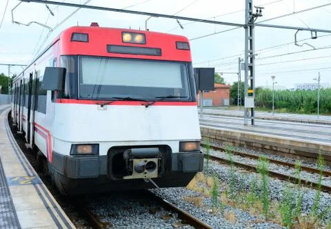 Train at platform 스톡 사진