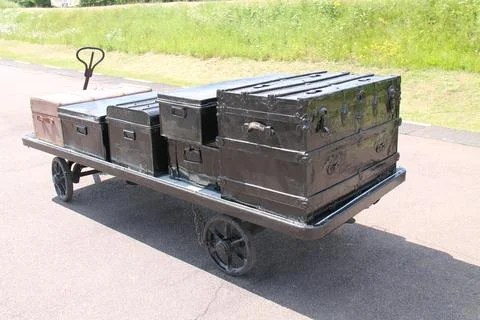Train Platform Trolley. Stock Photos