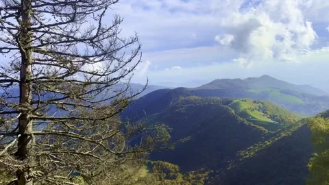 Train Point of View over Muggio Valley with Mountainscape Stock Footage 264479504