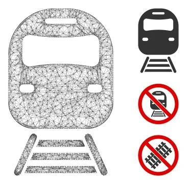 Train Polygonal Web Vector Mesh Illustration Stock Illustration