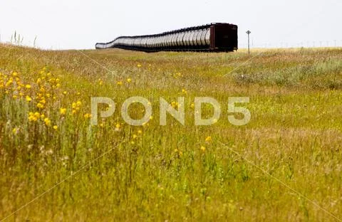 Train in the Prairies Stock Photos