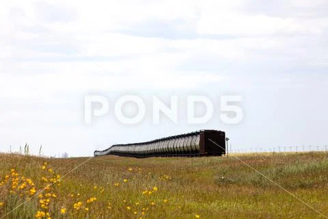 Train in the Prairies Stock Photos