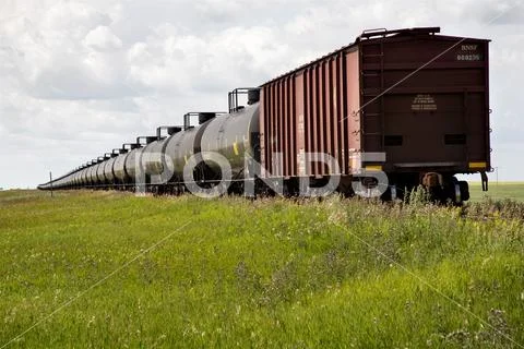 Train in the Prairies Stock Photos