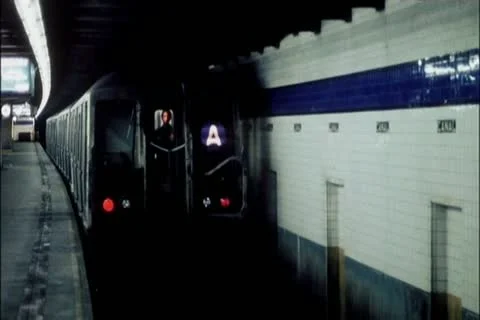 Train pulling out of subway station Видео 11348221