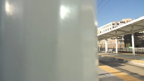 Train Pulling Into The Station 스톡 동영상 105248076