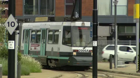 Train pulls into station Video stock 12459882