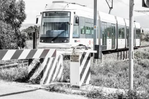 Train pylon speed Stock Photos