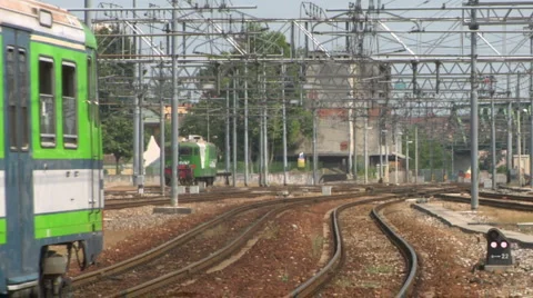 Train rail hub 01 Stock Footage 2082694
