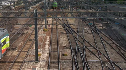 Train rail hub 18 Video stock 2205781