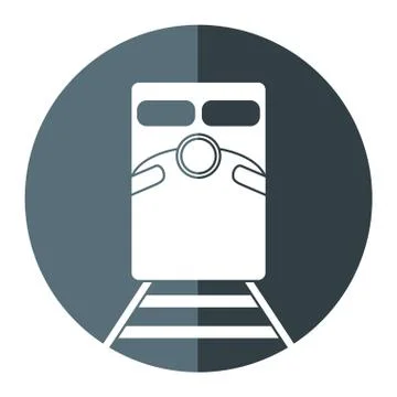 Train rail road mass transit gray circle Stock Illustration